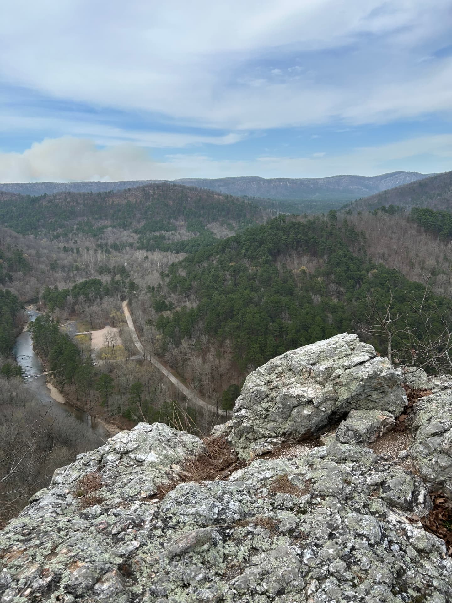 View from the bluff over the Ouachita hills and the river below